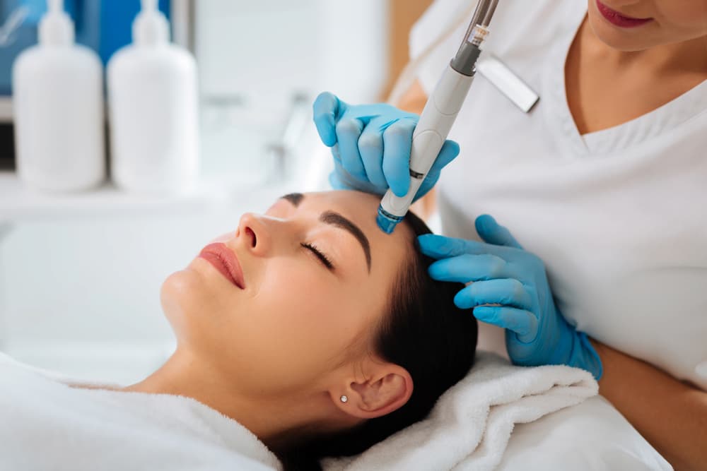 Woman getting a HydraFacial